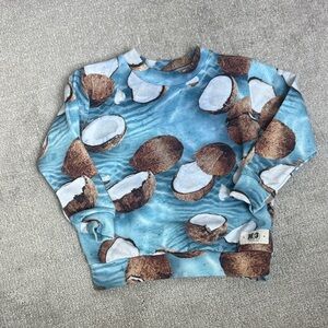 Molo Kids Coconut Print Blue Sweatshirt - 5T